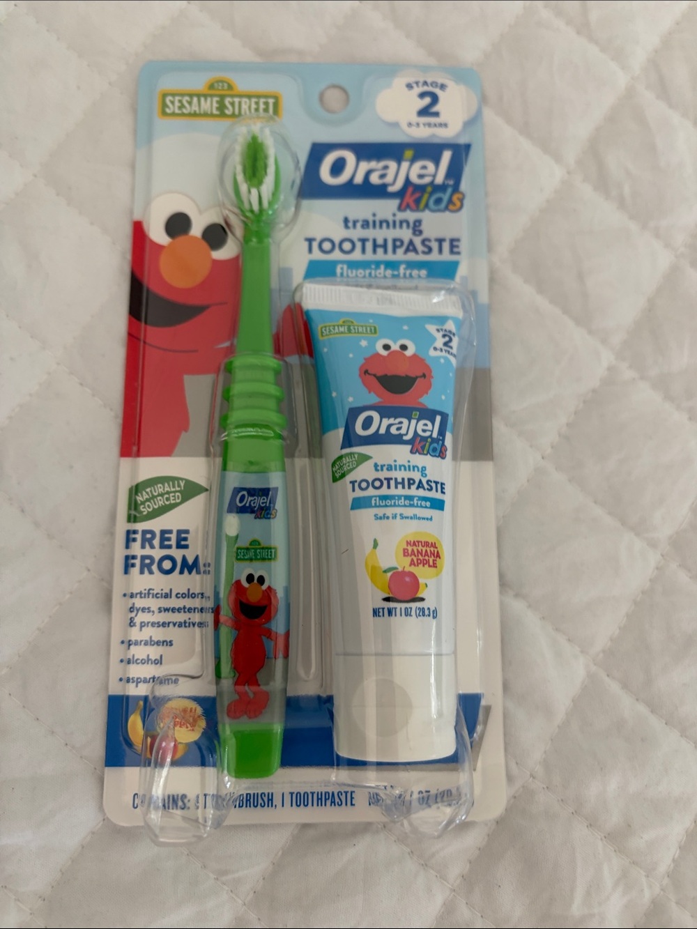 Kids Elmo Training Toothbrush & Toothpaste Set - Green